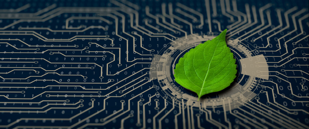 Green Computing, Green Technology, Green IT, csr, and IT ethics Concept.